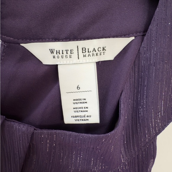 White House Black Market Purple Shimmer Sleeveless/Halter Lurex Gothic Purple - Picture 3 of 8